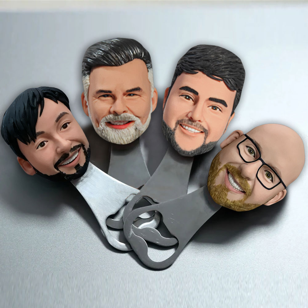 Handmade Custom Face Bottle Openers Bobblehead Bottle Openers Doll Head Wedding Bottle Openers Unique Groomsmen Gifts