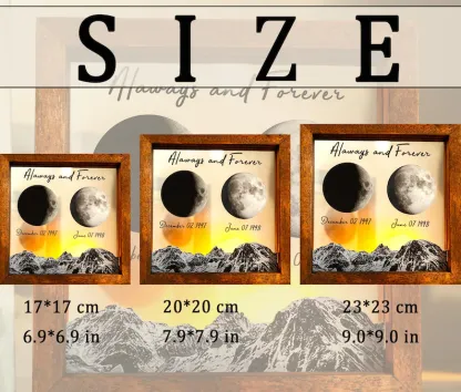 Custom Birth Moon Phases LED Light Frame Personalized Moon Night Light Gifts for Lovers