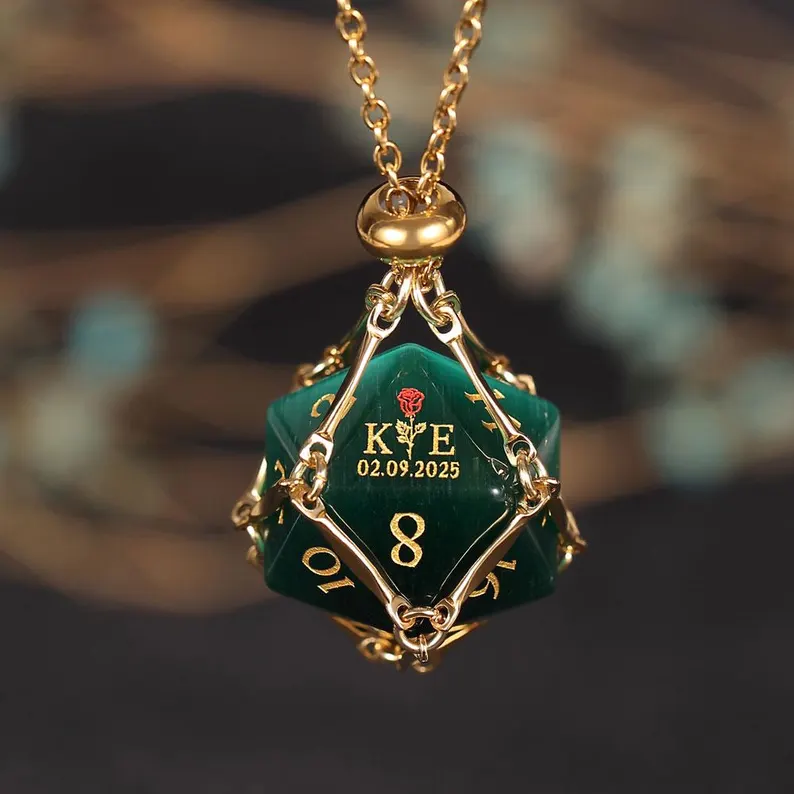 Personalized Engraved D&D Gift Marriage Dice Custom Anniversary D20 Dice Anniversary Gift for Her/Him