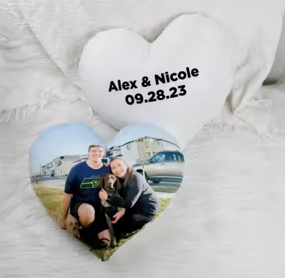 Personalized Photo Heart Pillow Custom 3D Pillow Plush Keepsake Valentine's Day Gift