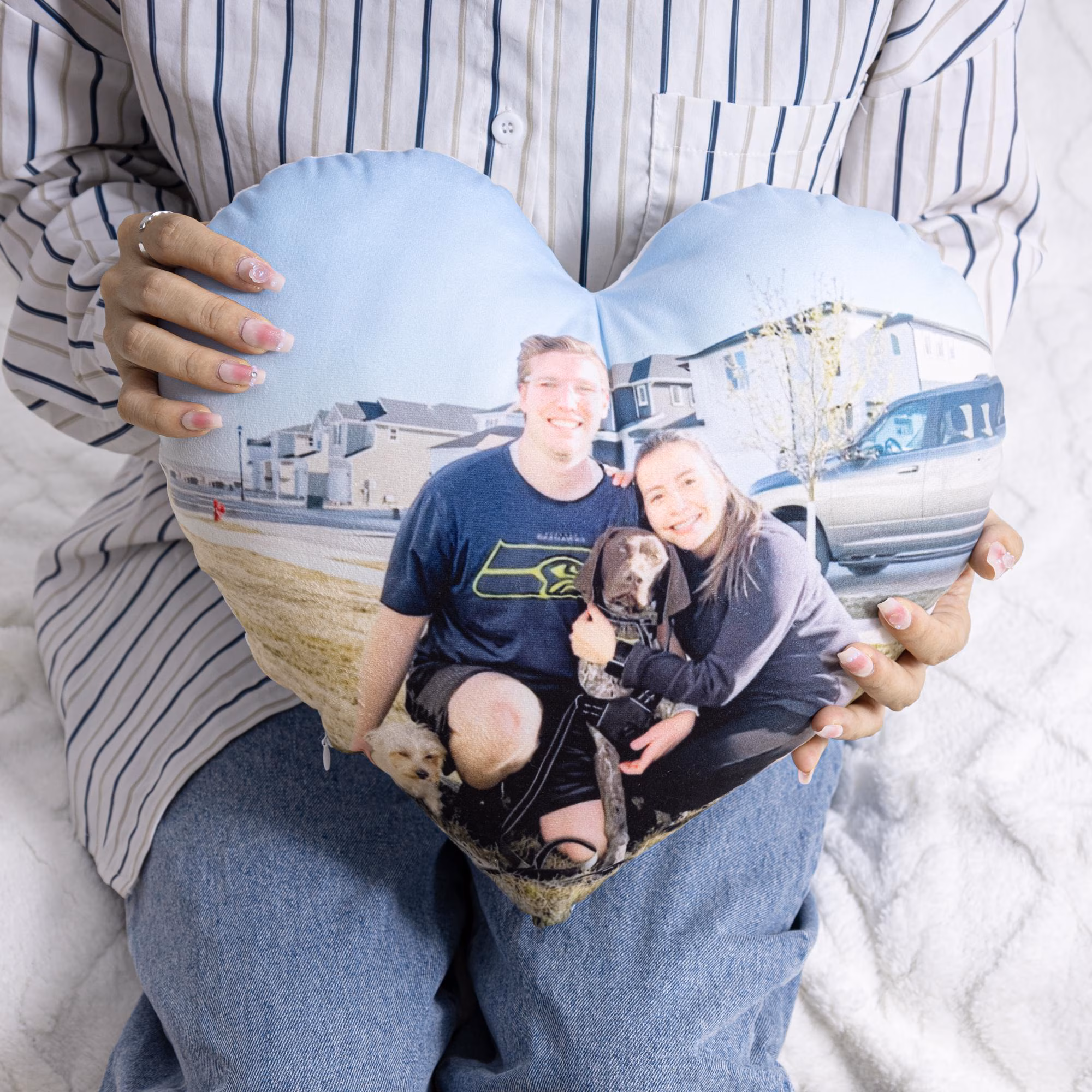 Personalized Photo Heart Pillow Custom 3D Pillow Plush Keepsake Valentine's Day Gift