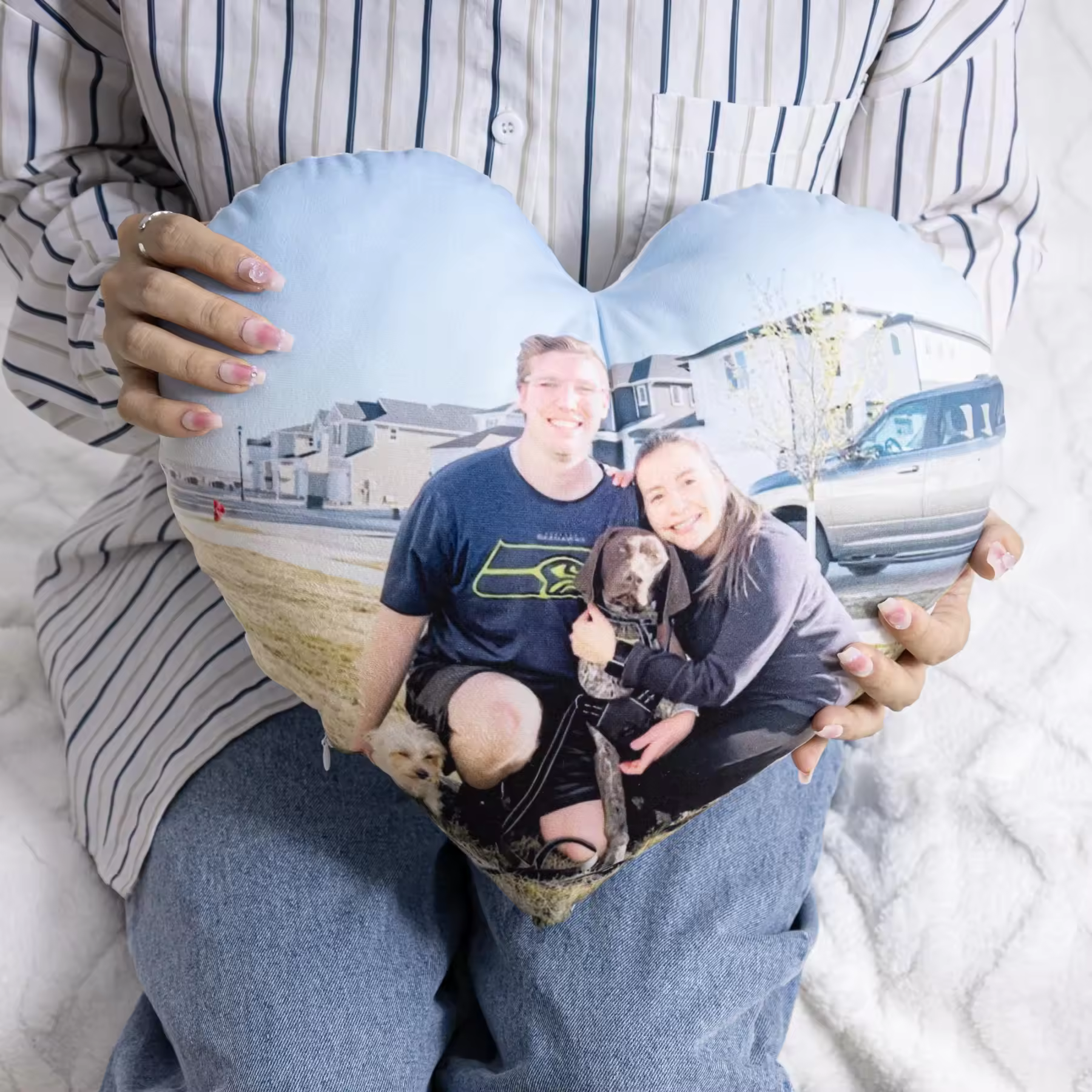 Personalized Photo Heart Pillow Custom 3D Pillow Plush Keepsake Valentine's Day Gift