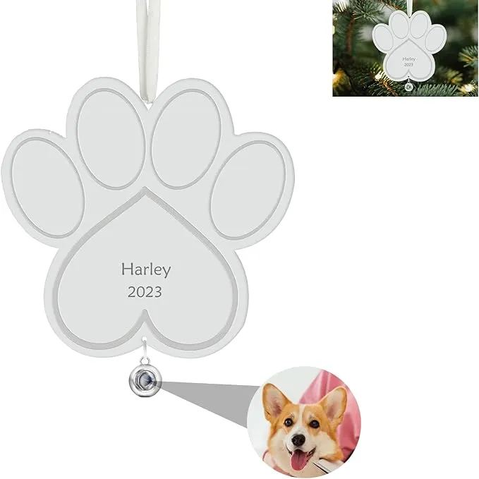 Personalized Photo Projection Memorial Ornament to Remember a Lost Family Member with Text Engraved
