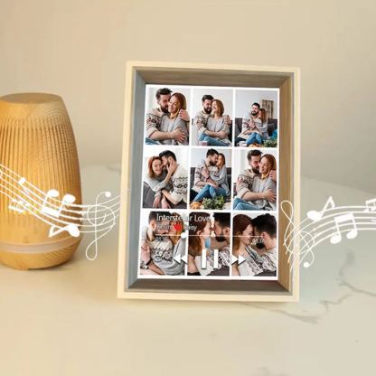 Custom Collage Photo Music Frame with Song Album Cover Personalized Photo Valentine’s Gifts (Can Play Music)