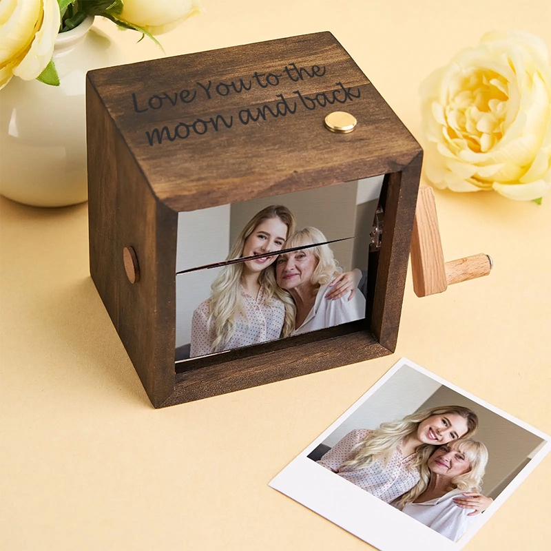 Personalized Photo and Engraved Flipbook Frame Animation Machine Night Light Hand Motion Photo Cube Album Gifts for Her