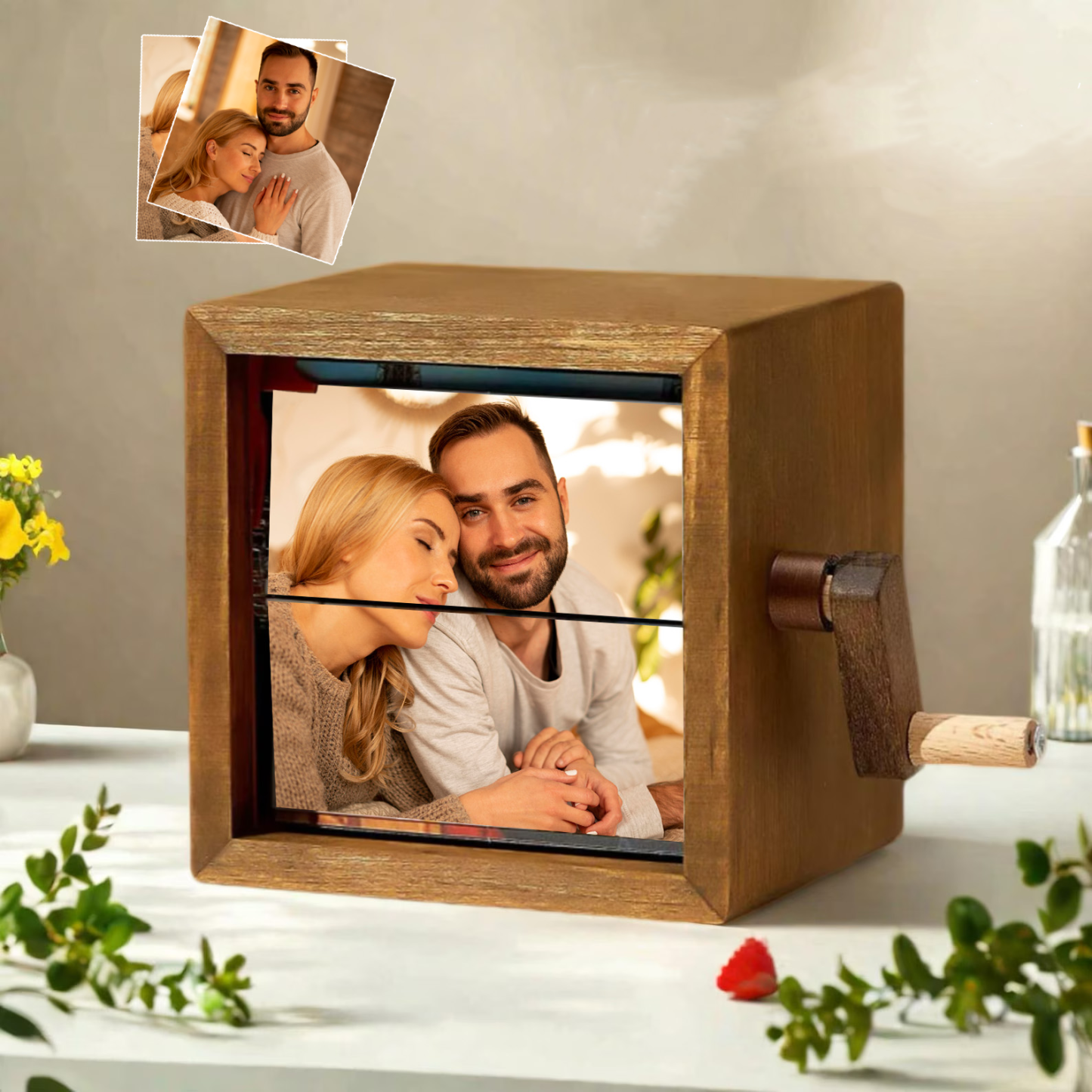 Personalized Photo and Engraved Flipbook Frame Animation Machine Night Light Hand Motion Photo Cube Album Gifts for Her