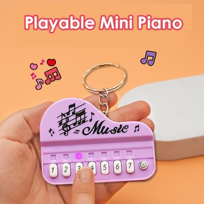 Mini Electronic Piano Keychain Creative Handheld Piano Luminous Music Bag Pendant