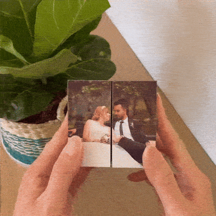 Custom Wooden Multiphoto Cube Infinity Folding Cube Personalized 9 Photo Cube Gift for Father