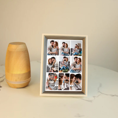 Custom Collage Photo Music Frame with Song Album Cover Personalized Photo Valentine’s Gifts (Can Play Music)