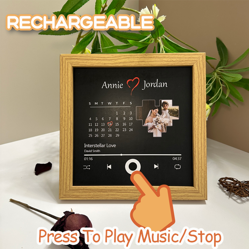 Personalized Photo Frame with Custom Whole Song Picture Frame Music Player Valentine's Day Gifts