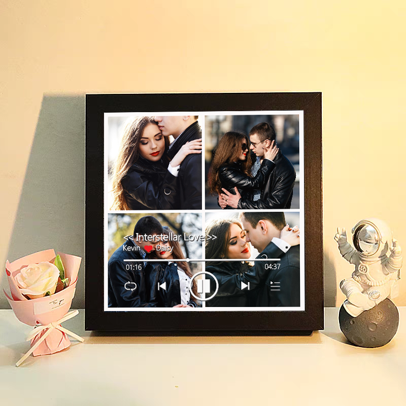 Custom Whole Song Photo Frame with Music Personalized Picture Frame Valentine's Day Gifts (Can Play Whole Song)