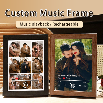 Custom Whole Song Photo Frame with Music Personalized Picture Frame Valentine's Day Gifts (Can Play Whole Song)