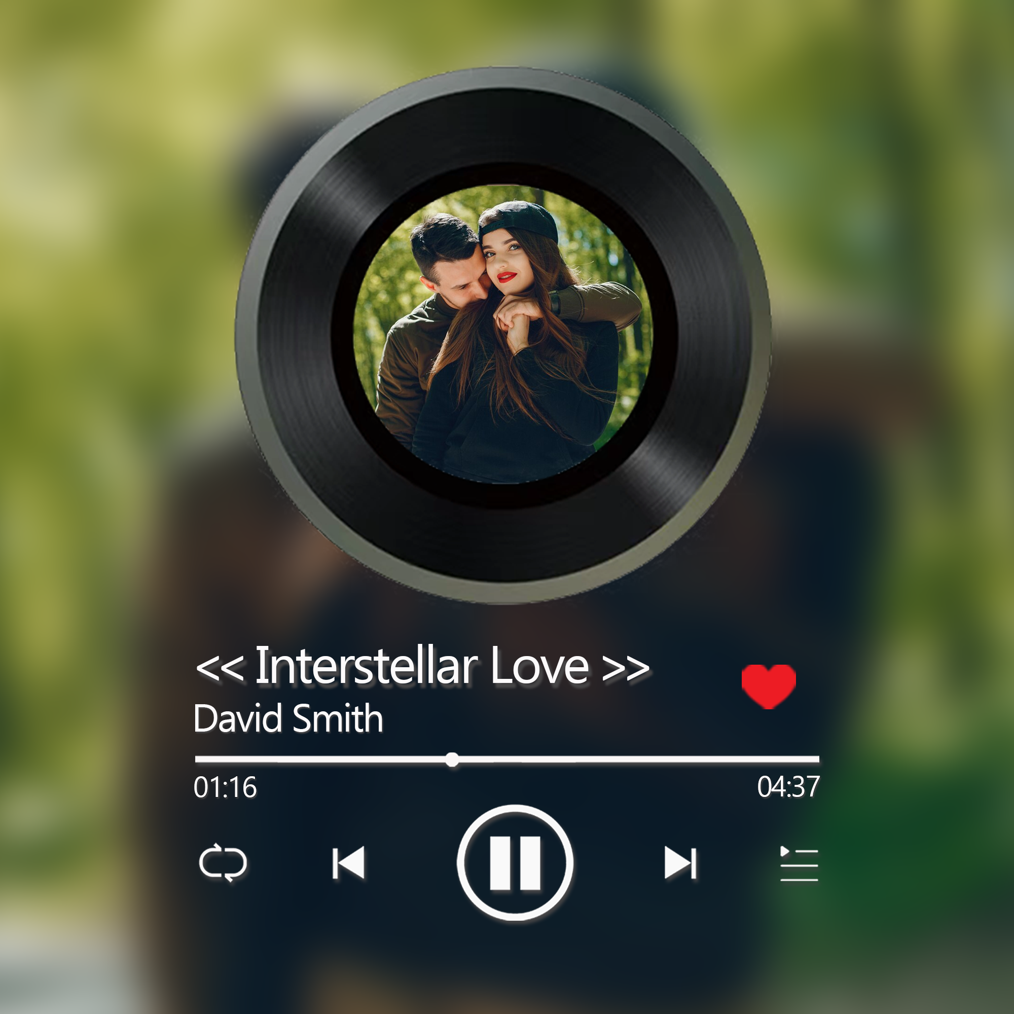 Personalized Photo Frame with Custom Whole Song Picture Frame Music Pl