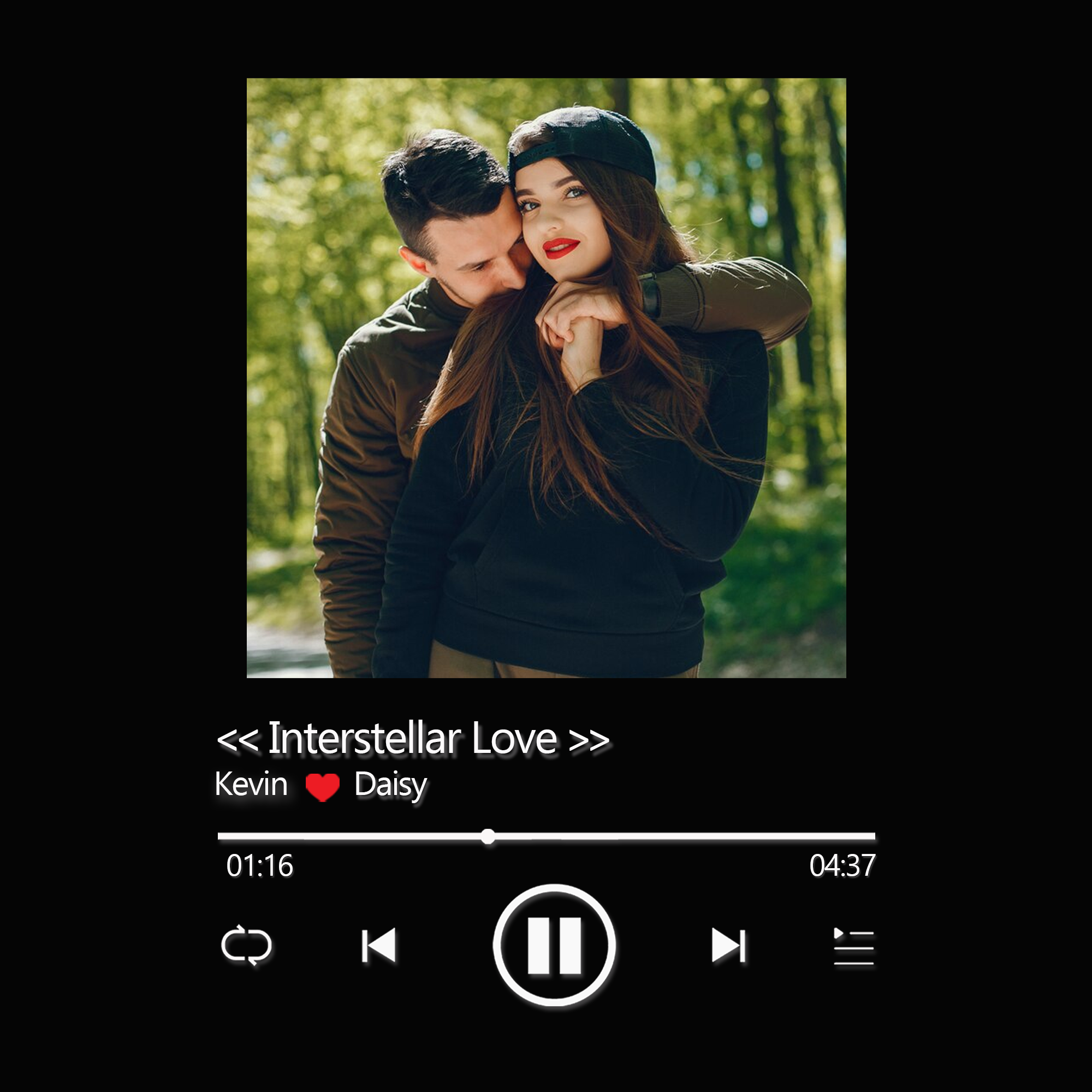 Personalized Photo Frame with Custom Whole Song Picture Frame Music Pl