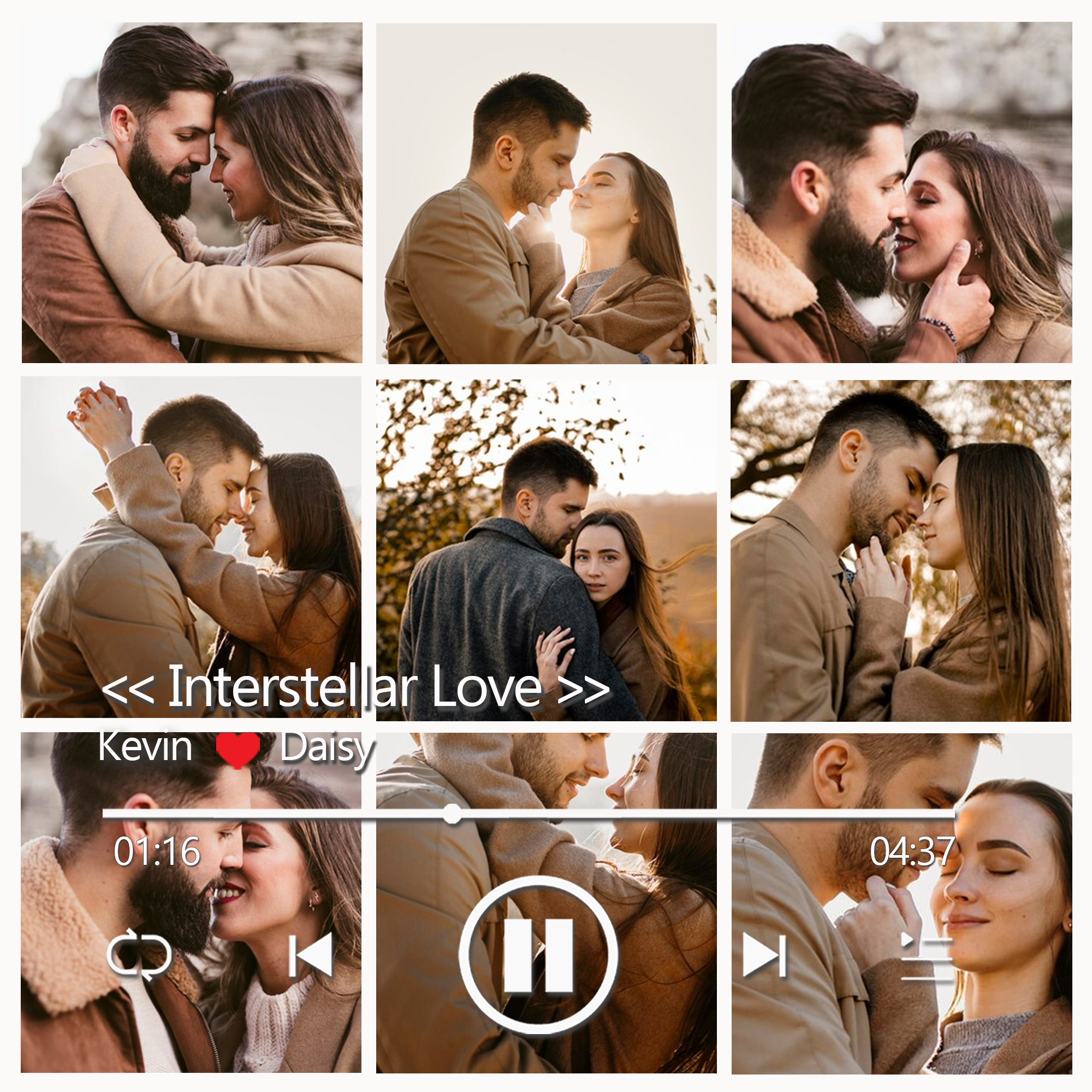 Personalized Photo Frame with Custom Whole Song Picture Frame Music Pl