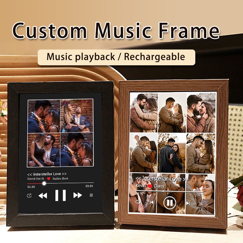 Personalized Collage Photo Frame with Music Custom Whole Song Frame Personalized Music Player