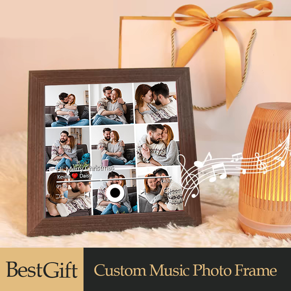 Custom Music Frame with Music Album Cover Vinyl Records or Personalized Photo (Can Play Music)