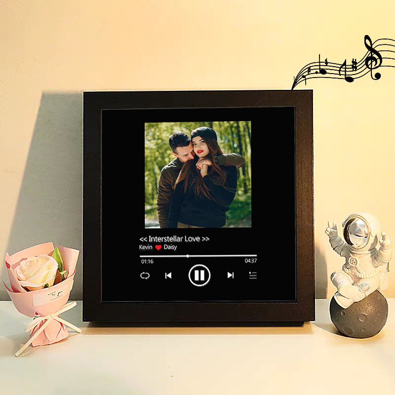 Custom Whole Song Photo Frame with Music Personalized Picture Frame Valentine's Day Gifts (Can Play Whole Song)