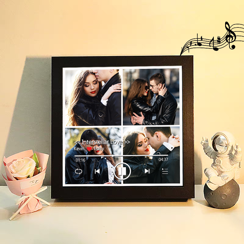 Custom Whole Song Photo Frame with Music Personalized Picture Frame Valentine's Day Gifts (Can Play Whole Song)