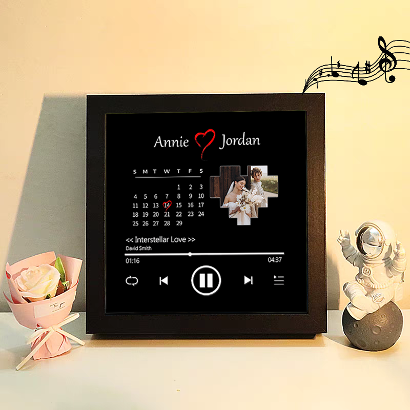 Custom Whole Song Photo Frame with Music Personalized Picture Frame Valentine's Day Gifts (Can Play Whole Song)