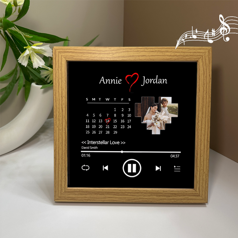 Personalized Photo Frame with Custom Whole Song Picture Frame Music Player Valentine's Day Gifts (Can Play Music)