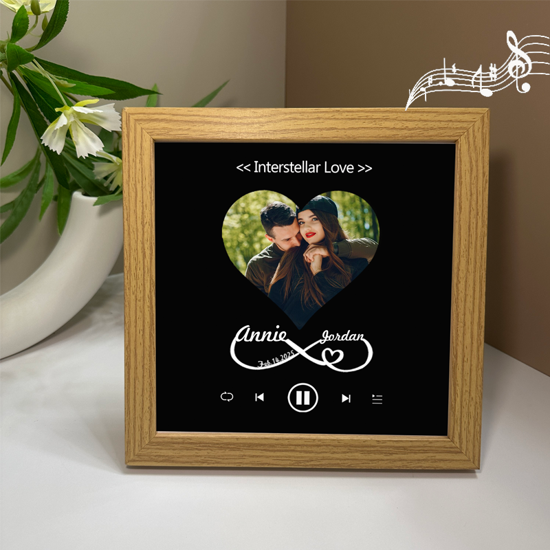 Personalized Photo Frame with Custom Whole Song Picture Frame Music Player Valentine's Day Gifts (Can Play Music)