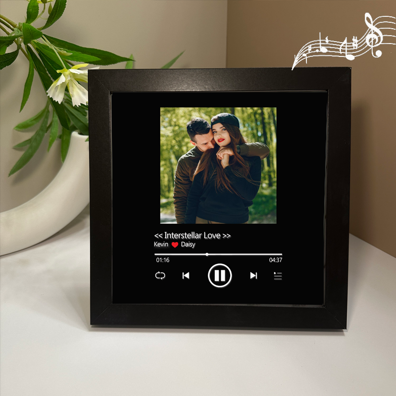 Personalized Photo Frame with Custom Whole Song Picture Frame Music Player Valentine's Day Gifts (Can Play Music)