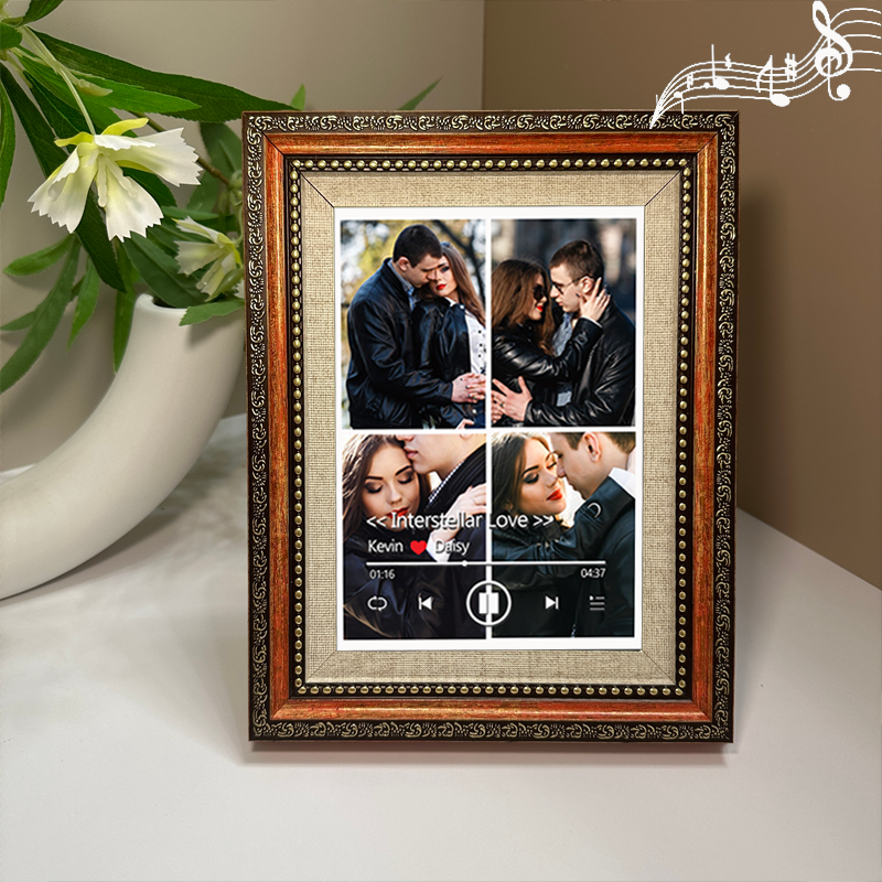 Personalized Photo Frame with Custom Whole Song Picture Frame Music Player Valentine's Day Gifts (Can Play Music)