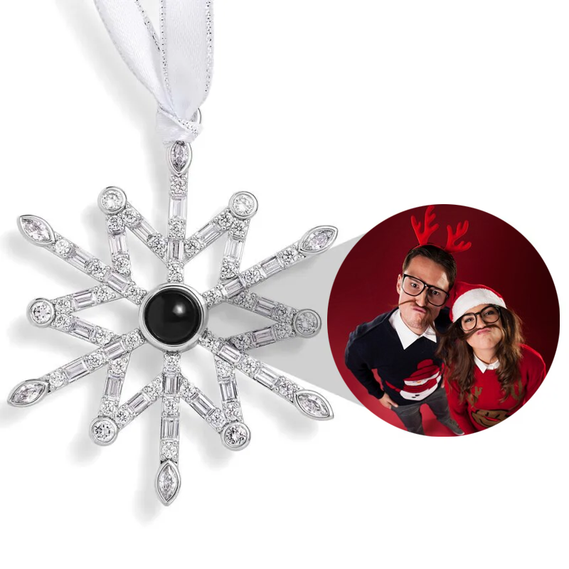 Personalized Christmas Picture Ornament with Custom Photo Projection for Tree Hanging Xmas Gifts