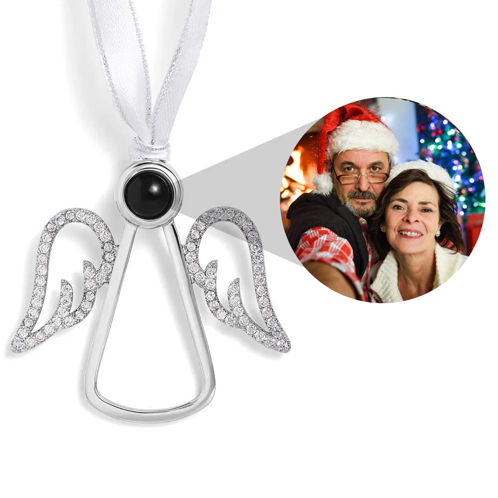 Personalized Christmas Picture Ornament with Custom Photo Projection for Tree Hanging Xmas Gifts