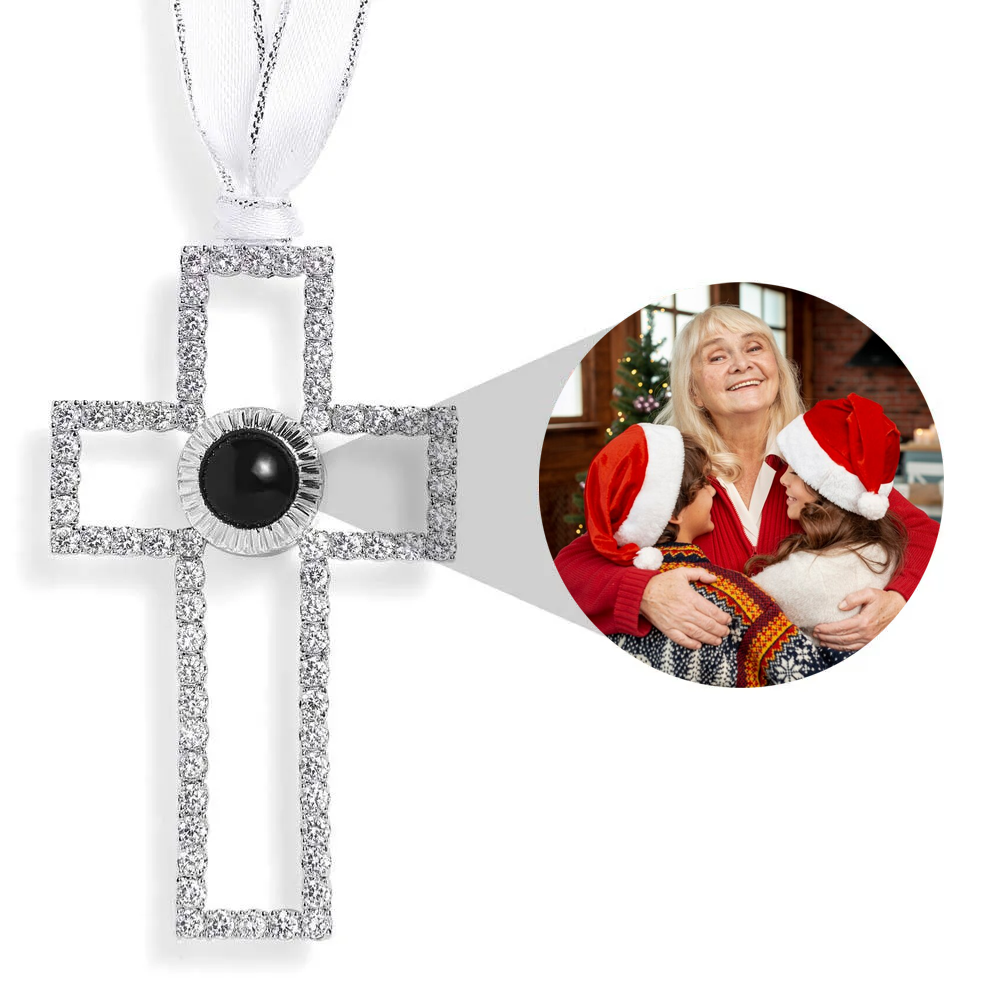 Personalized Christmas Picture Ornament with Custom Photo Projection for Tree Hanging Xmas Gifts