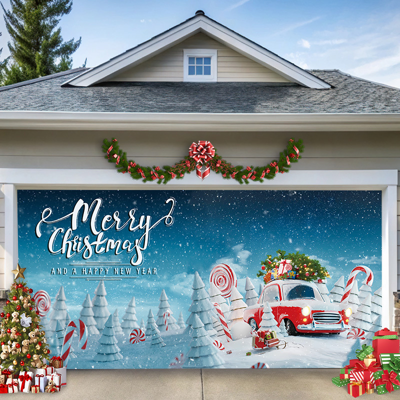 Merry Christmas Decorations for Garage Door Covers Suitable for Home Outdoor Indoor And Party Use