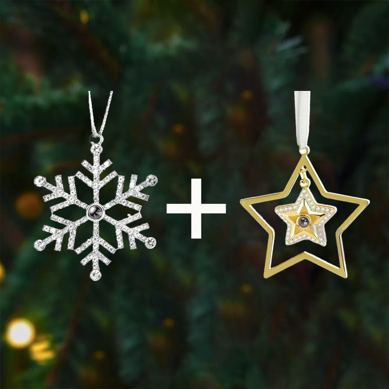 Personalized Picture Ornament for Christmas Tree Custom Projection Drop Pendant with Picture Inside