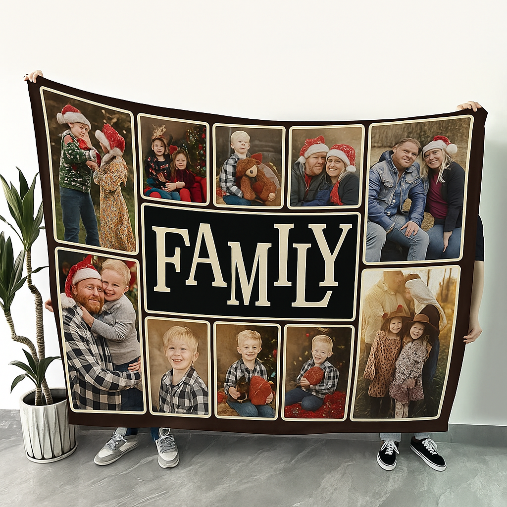 Custom Collage Photo Blanket Personalized Throw Blanket with Photos Te