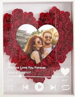 Personalized Photo Calendar Frame Custom Moon Phase Music Box Plays Mu