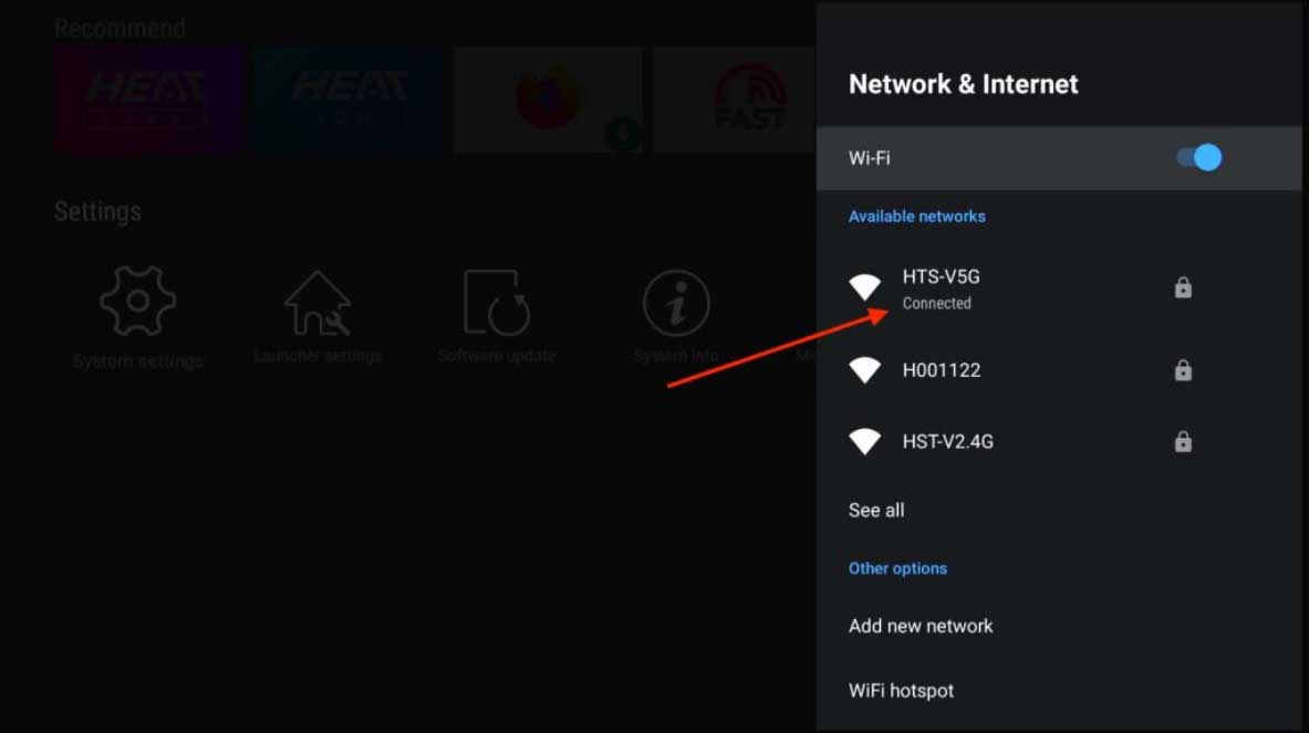 vseebox connects wifi successfully