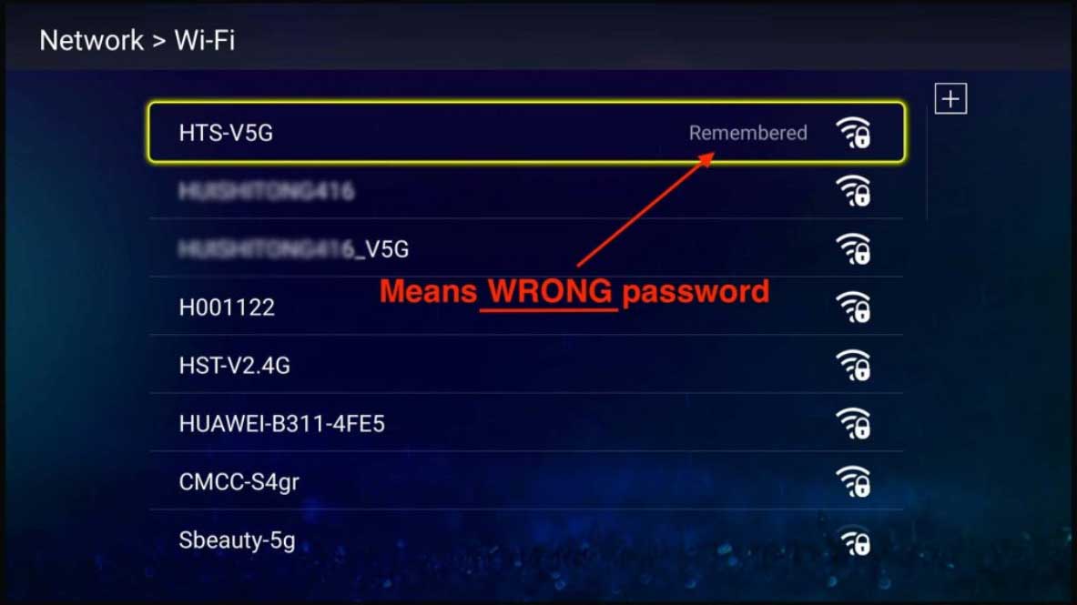 vseebox wifi wrong password