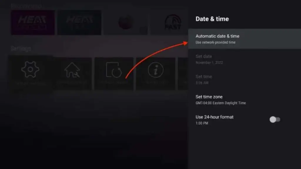 vSeeBox Time and Date settings