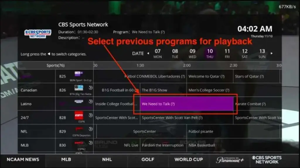 Access playback contents with Classic EPG