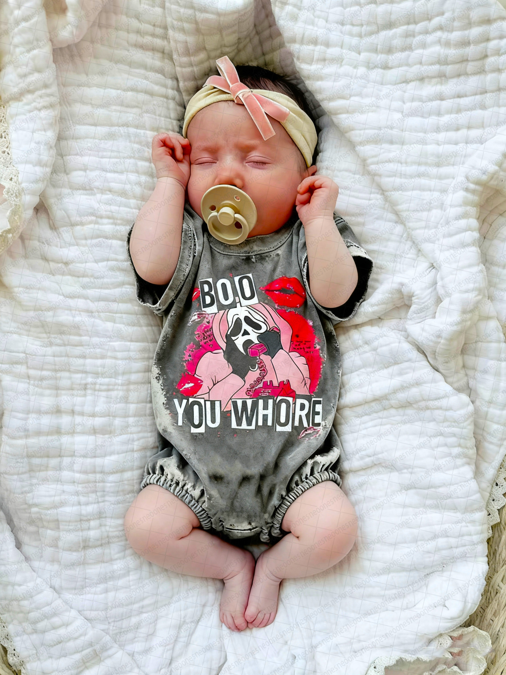 Baby Boo You Who Are Print Romper