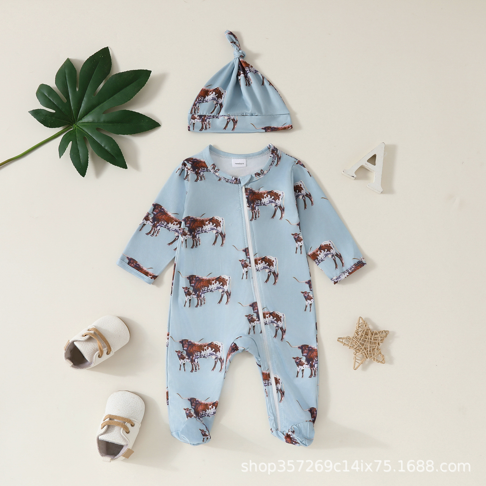 Baby skull halloween Romper