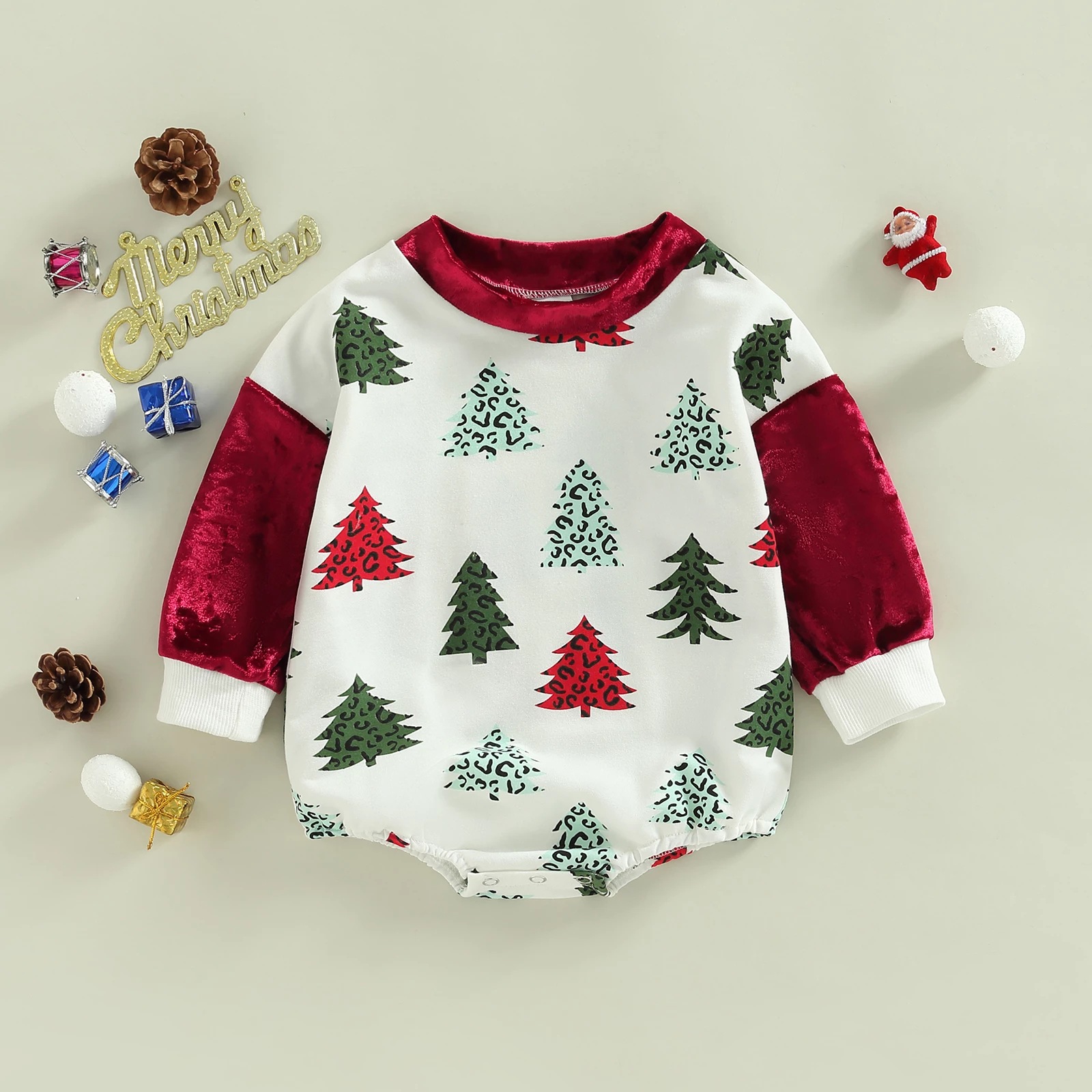 Baby Christmas Print Romper