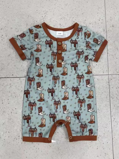 Baby Boy  Cow Print Romper