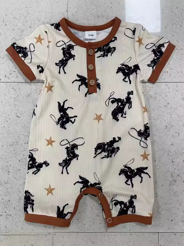 Baby Boy  Cow Print Romper