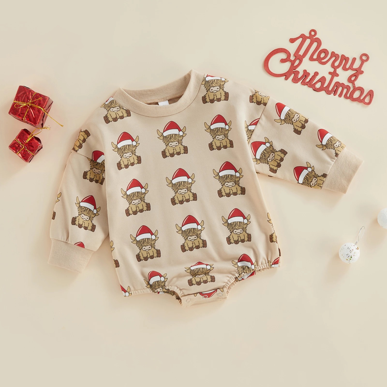 Baby Christmas Print Romper