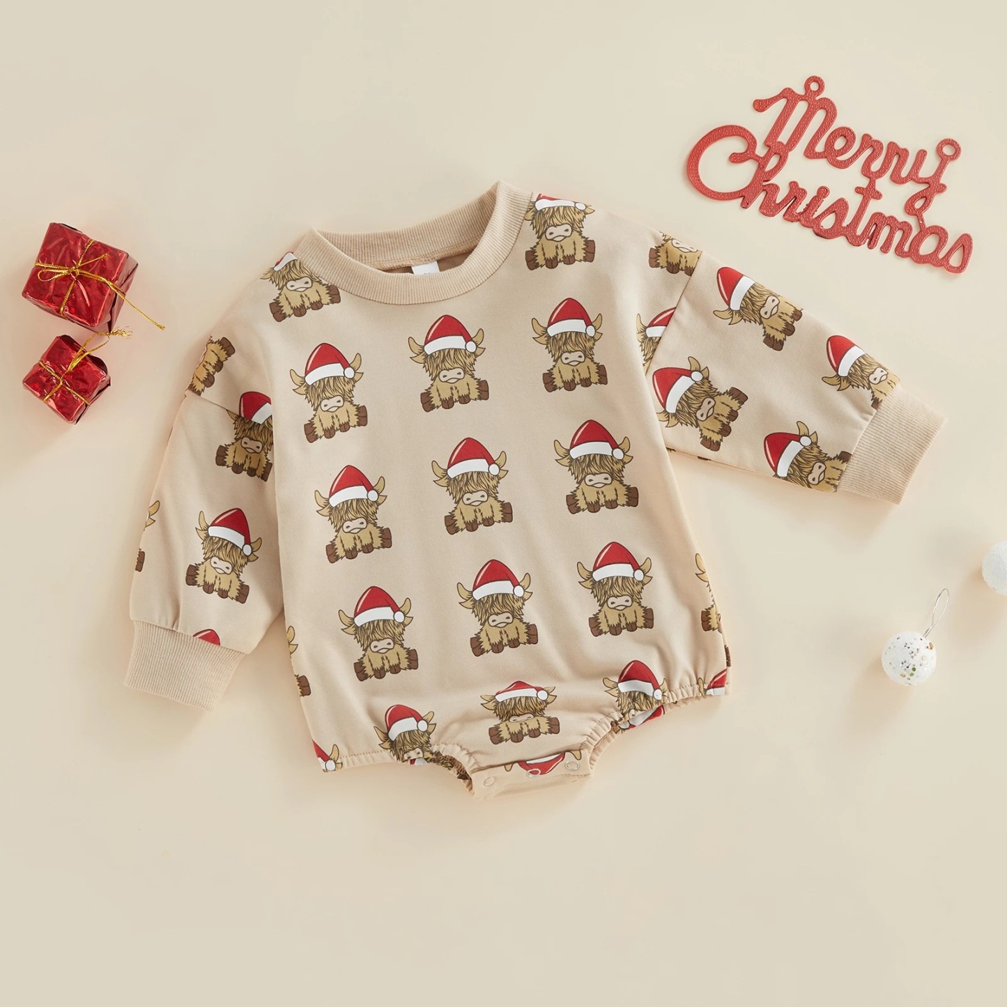 Baby Christmas Print Romper