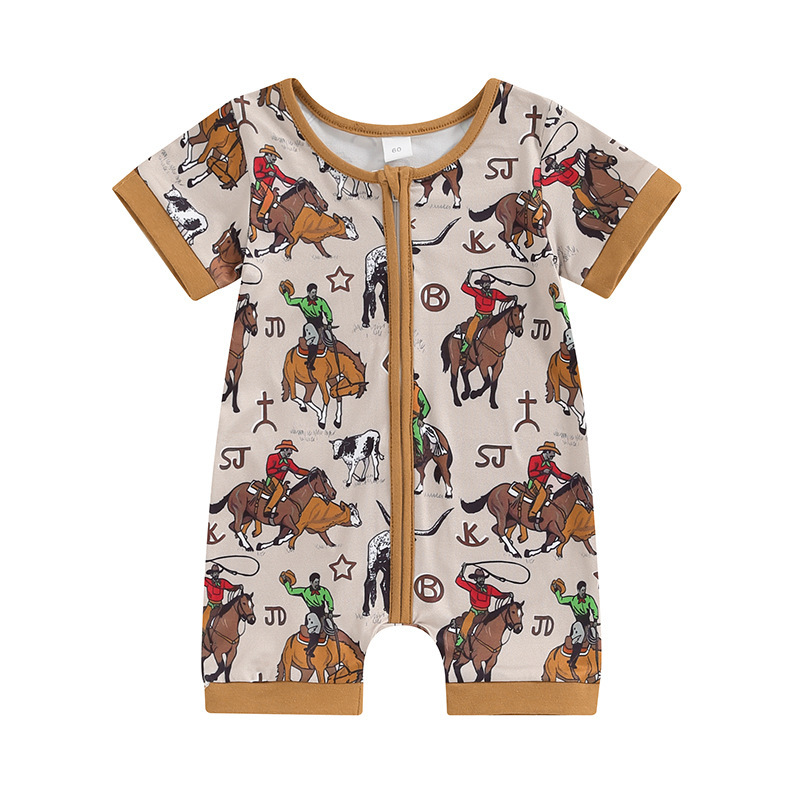 Baby romper Farm Elements lapel summer polo shirt short-sleeved crawl