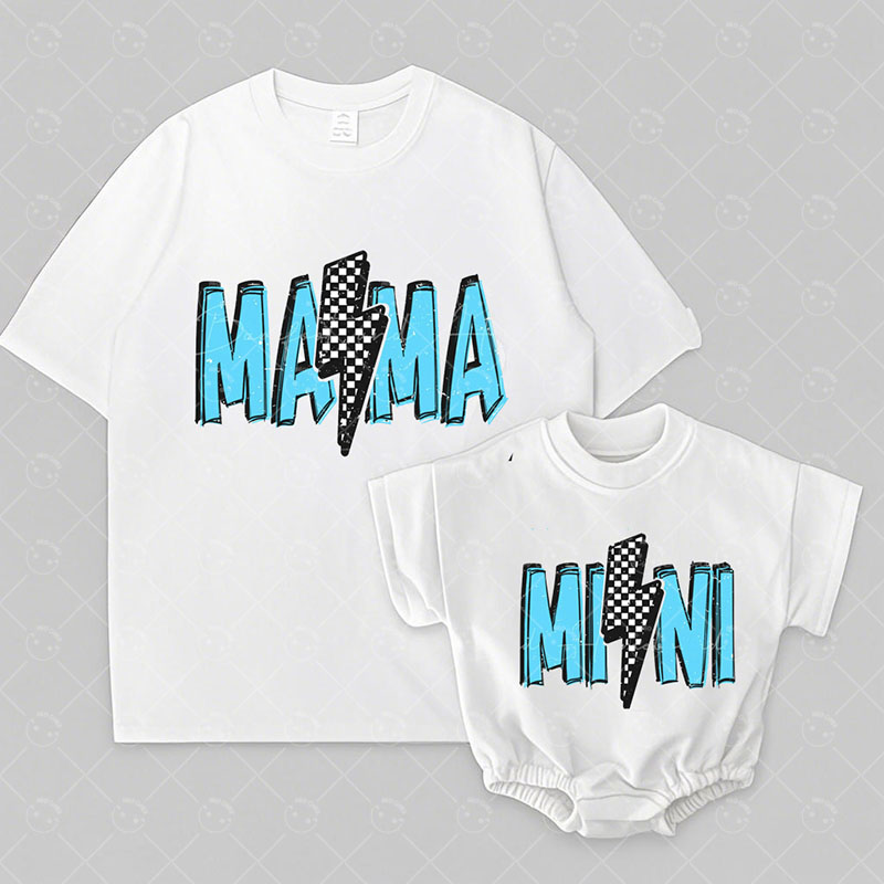 Baby Print Romper And Adult T-Shirt