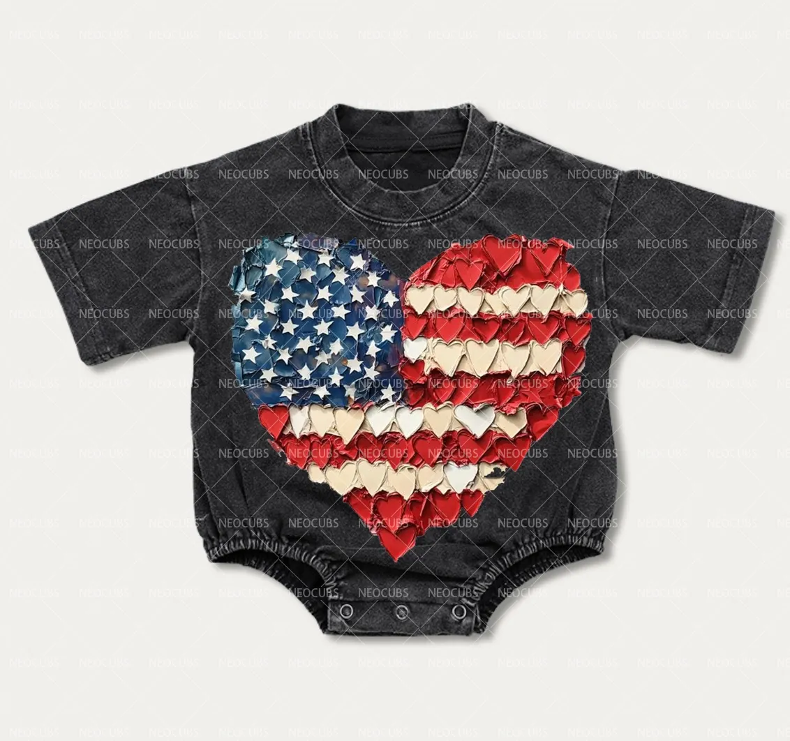 Baby Flag Heart Romper