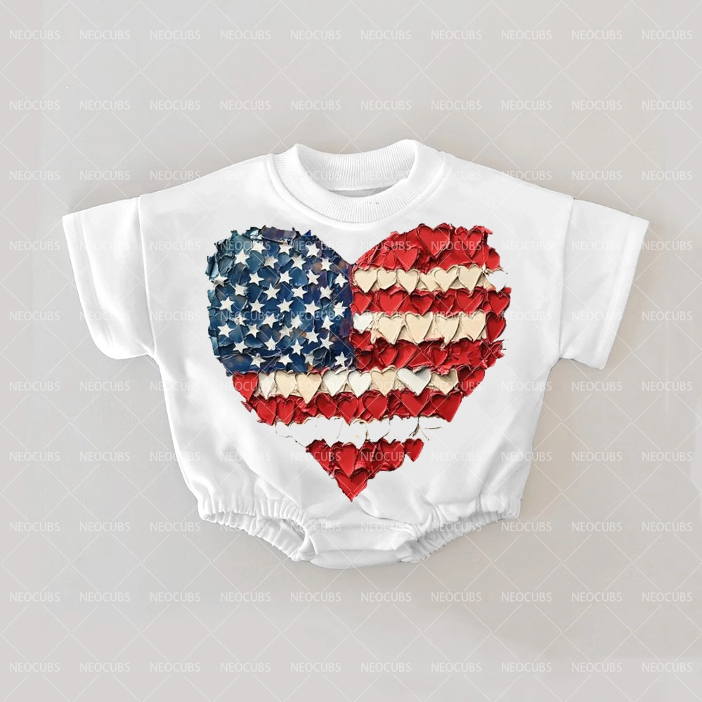 Baby Flag Heart Romper